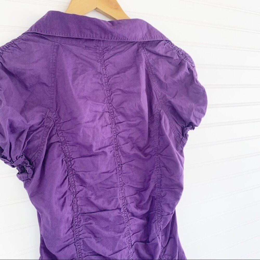 Active Basic Button Up Purple Blouse Women’s Size… - image 3